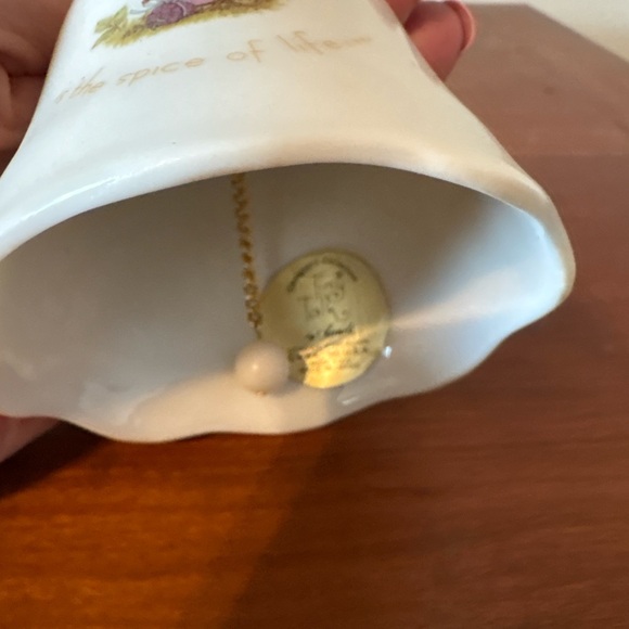 Vintage Porcelain Bell “A Little Surprise” Gold Handle Baby Nursery Decor - Picture 4 of 4